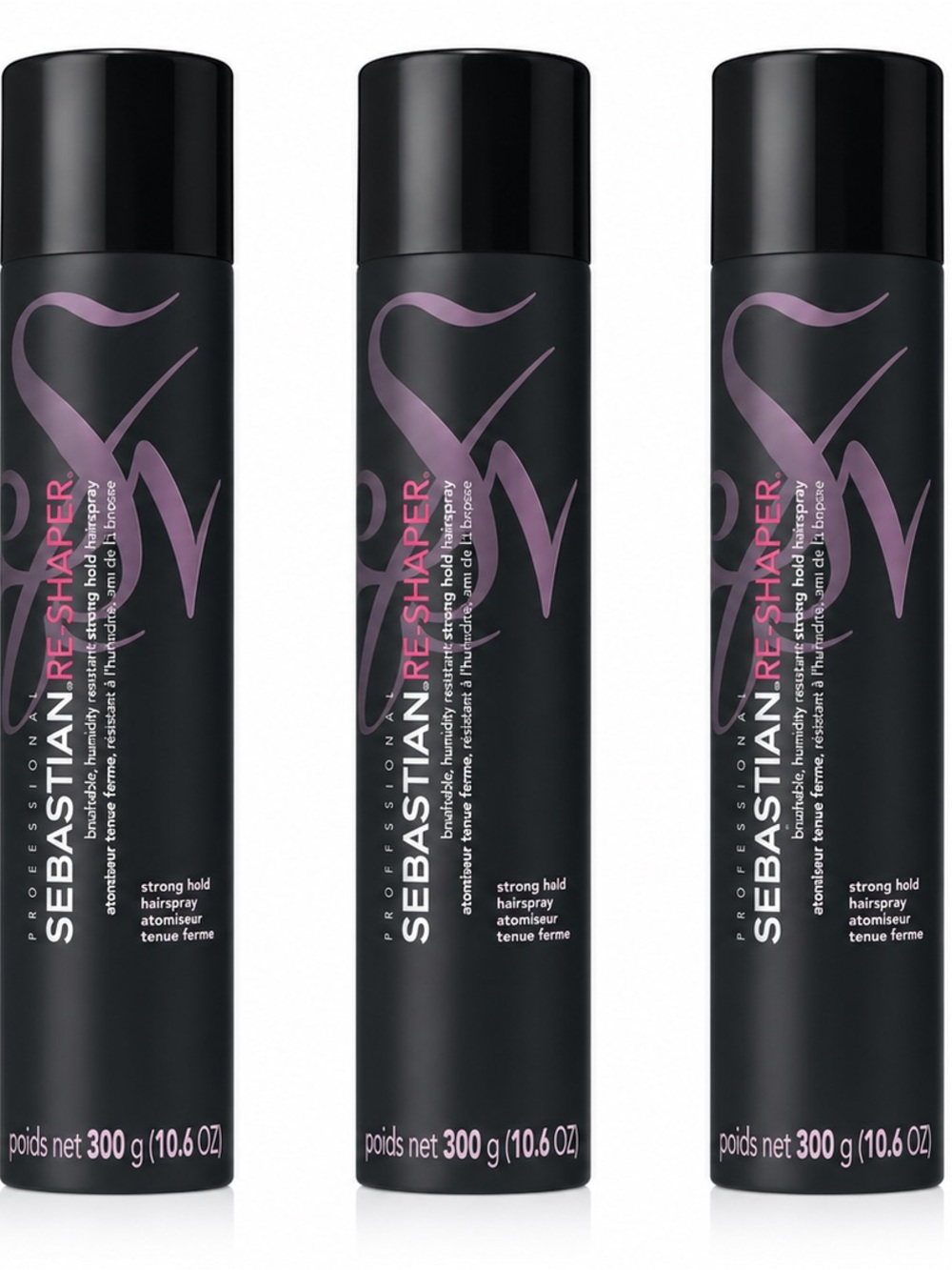 Sebastian Re-Shaper Strong Hold Hairspray 10.6 Oz 300g x3 Humidity Resistant